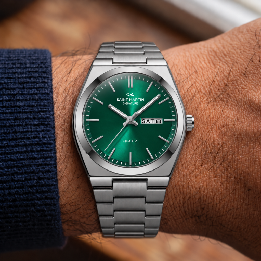 Saint Martin Crest Series Green Dial Stainless Steel Watch