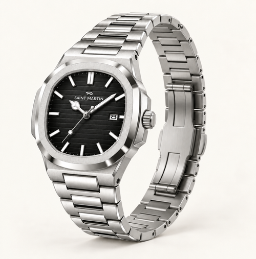 Saint Martin Monarch Series Black Dial Stainless Steel Watch