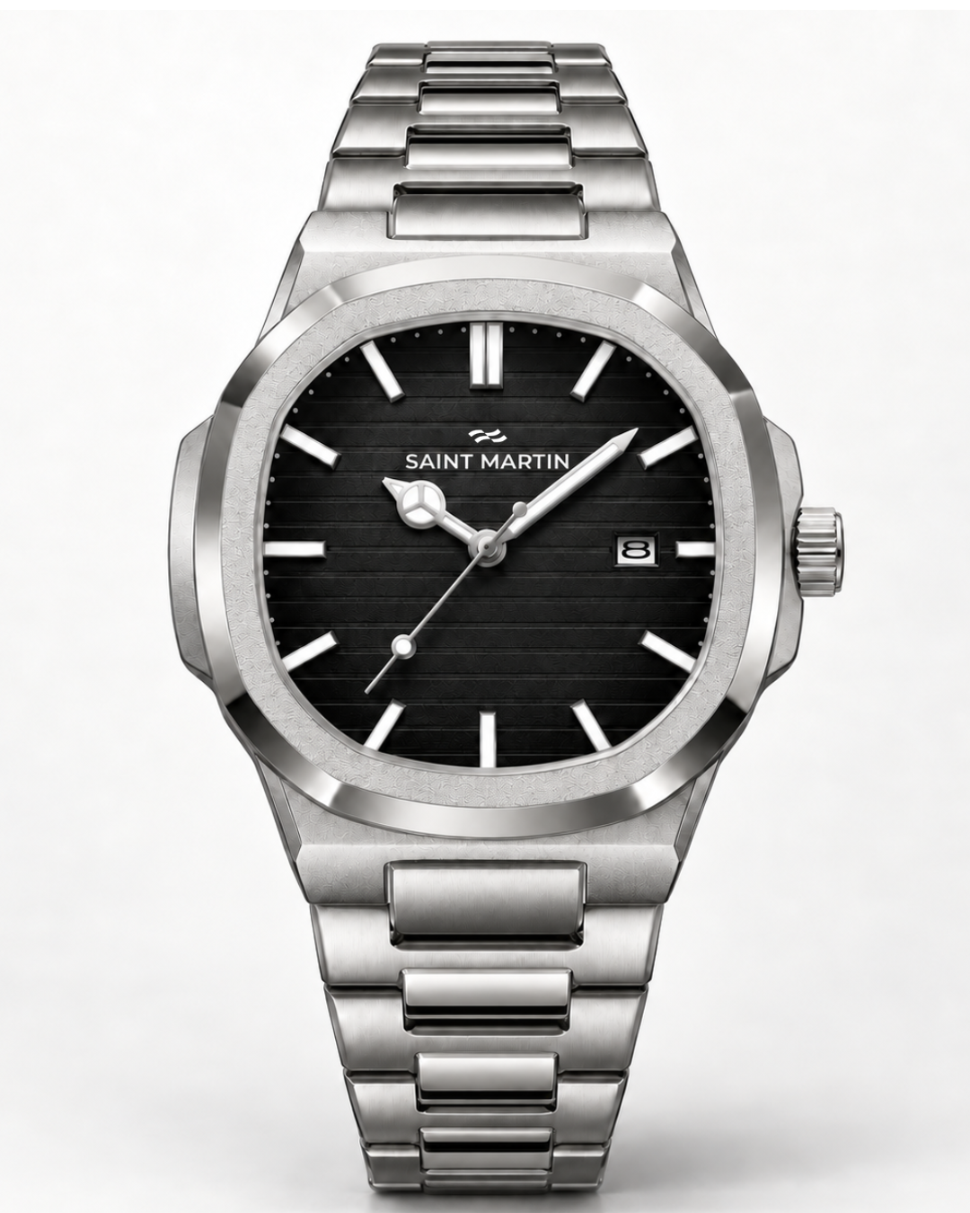 Saint Martin Monarch Series Black Dial Stainless Steel Watch